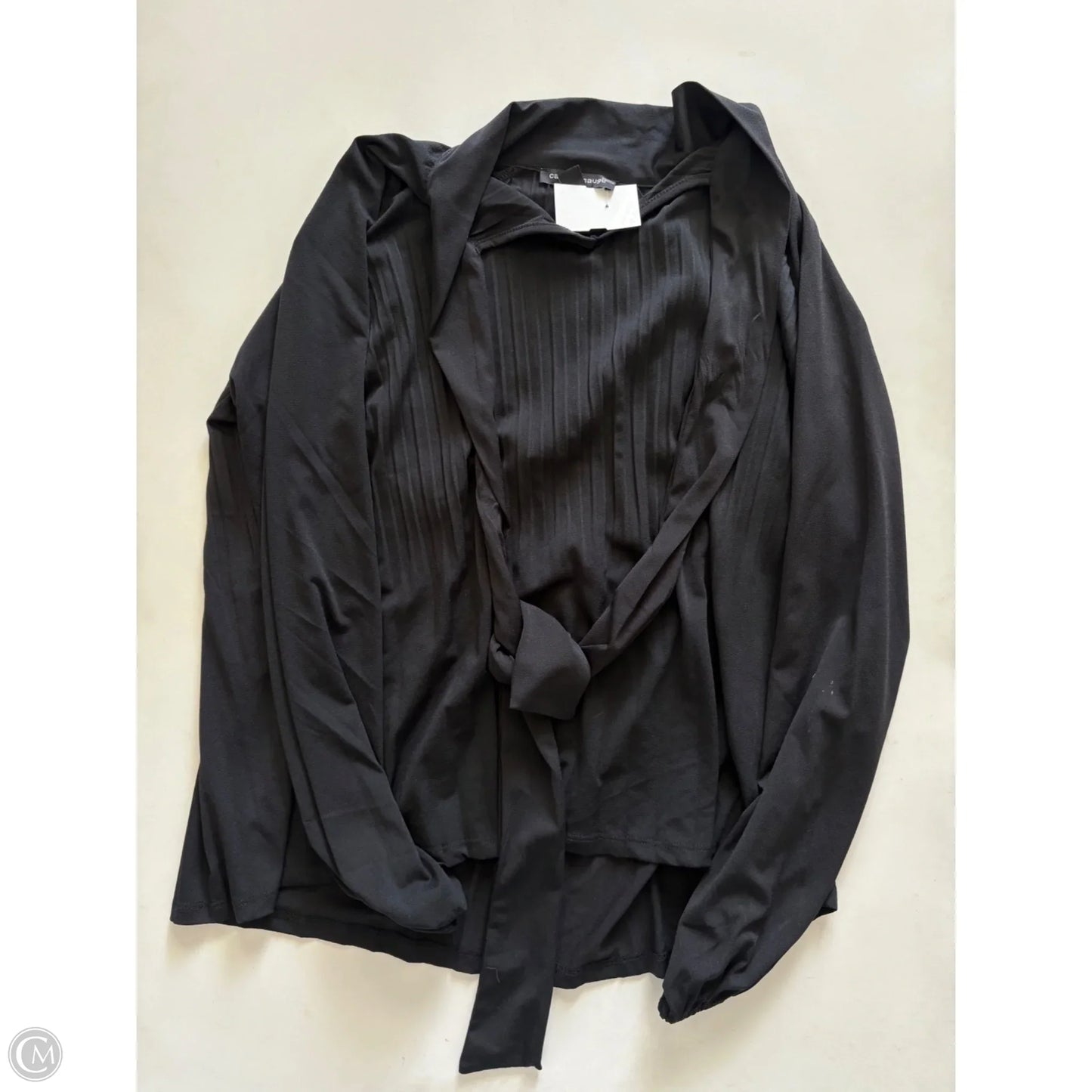 Blouse Long Sleeve By Cable And Gauge In Black, Size: S