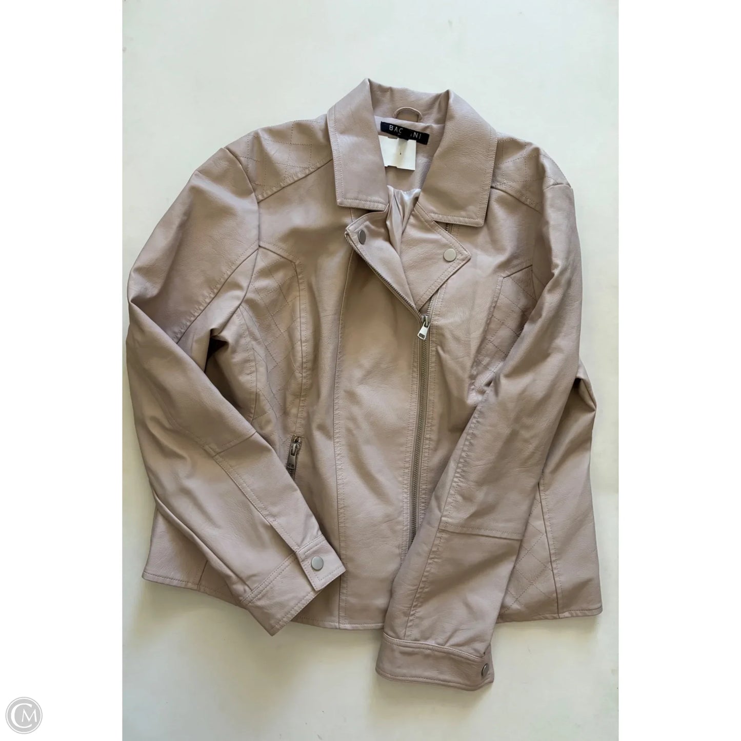 Jacket Moto By Baccini In Tan, Size: Xl