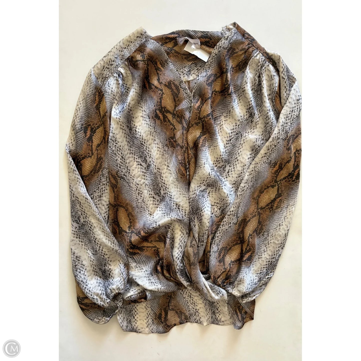 Blouse Long Sleeve By Catherine Malandrino In Animal Print, Size: 3x