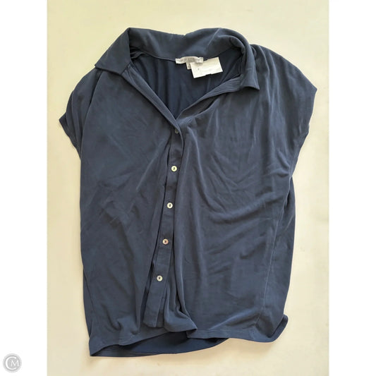 Blouse Short Sleeve By Green Envelope In Blue, Size: Xl
