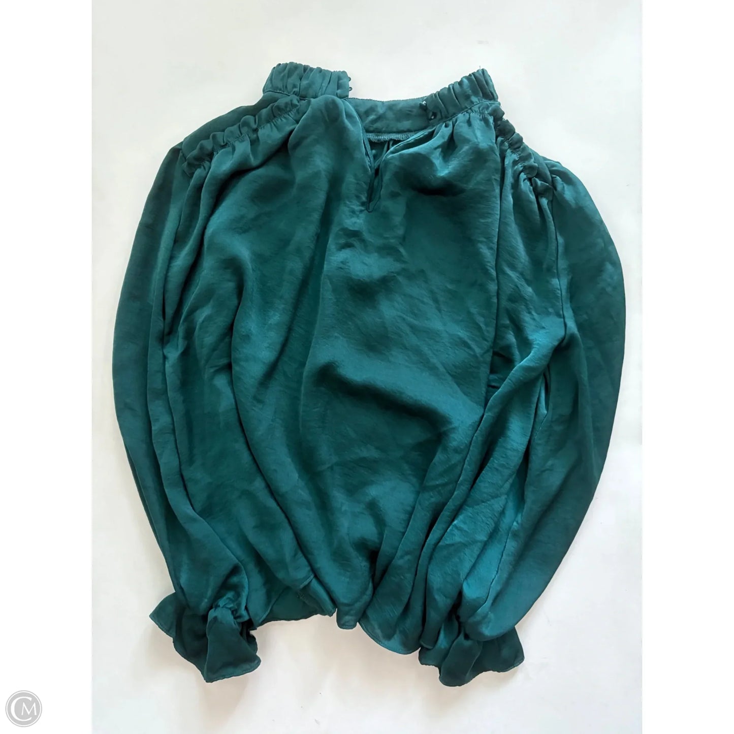Blouse Long Sleeve By Glam In Green, Size: S