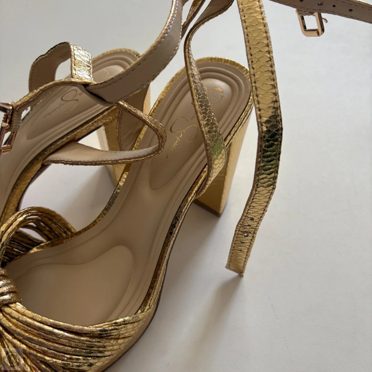 Shoes Heels Block By Jessica Simpson In Gold, Size: 8.5