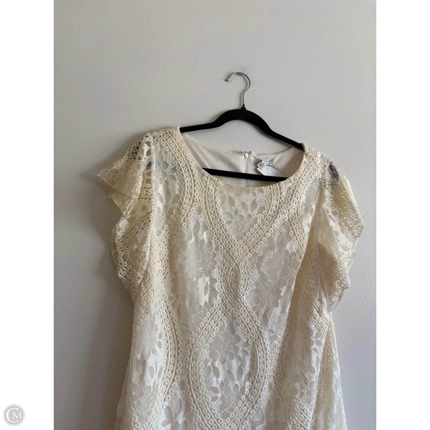 Dress Casual Midi By Cato In Cream, Size: 16