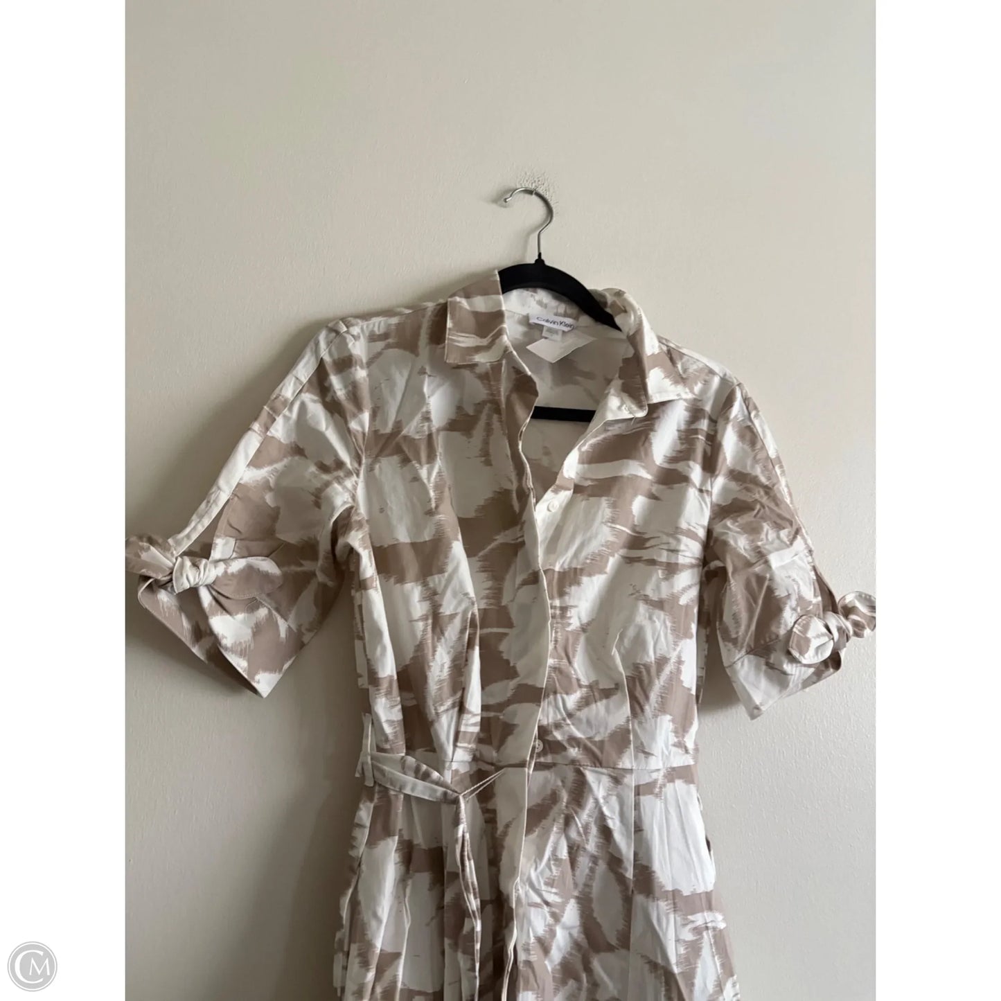 Dress Work By Calvin Klein In Tan, Size: 2