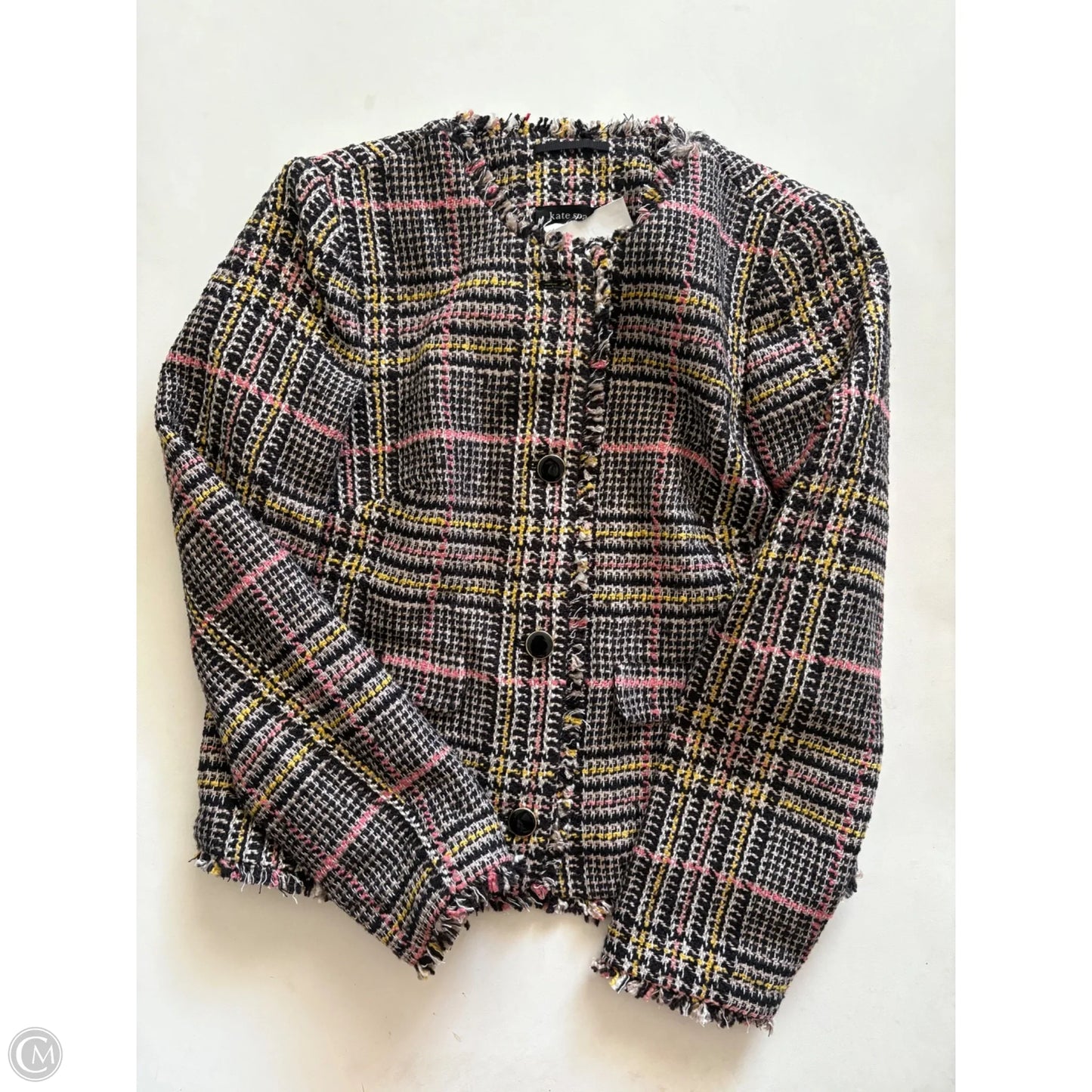 Blazer Designer By Kate Spade In Plaid Pattern, Size: 0