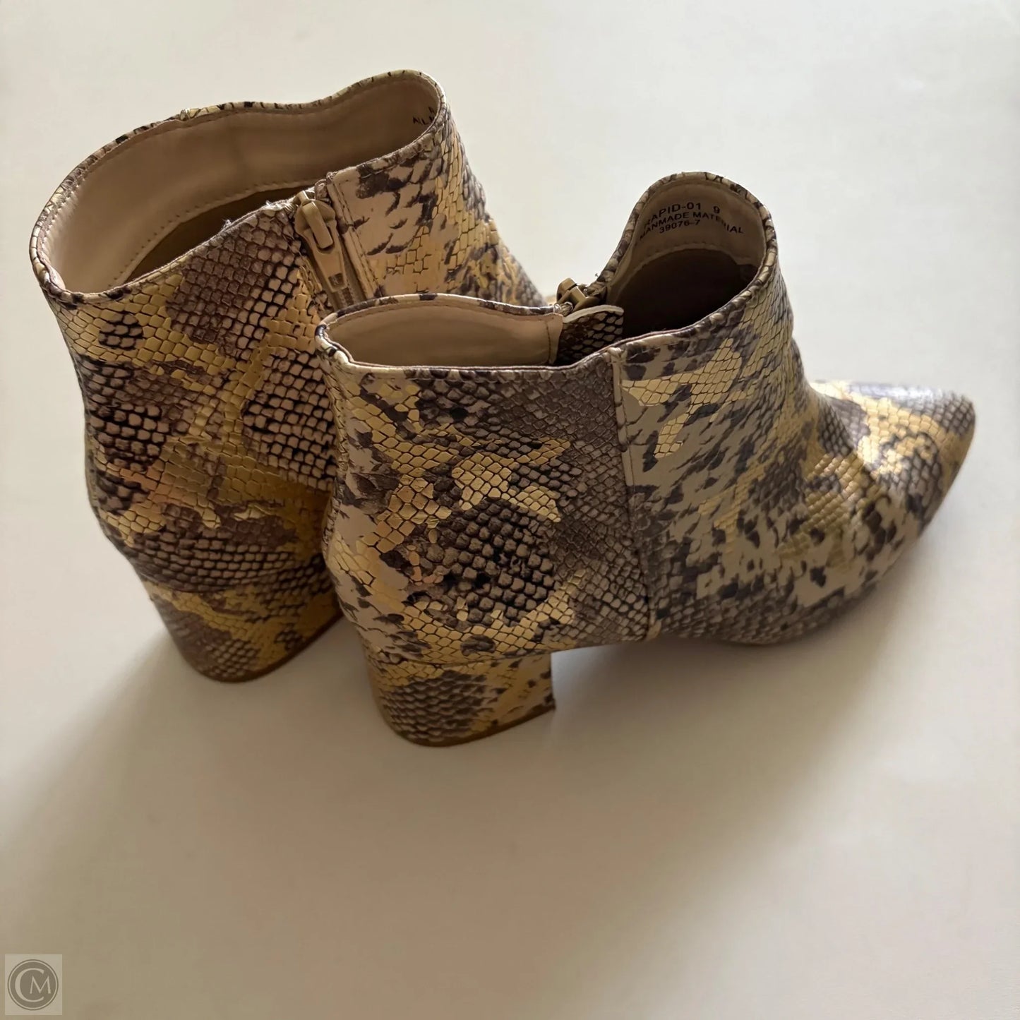 Boots Ankle Heels By Bamboo In Gold, Size: 9