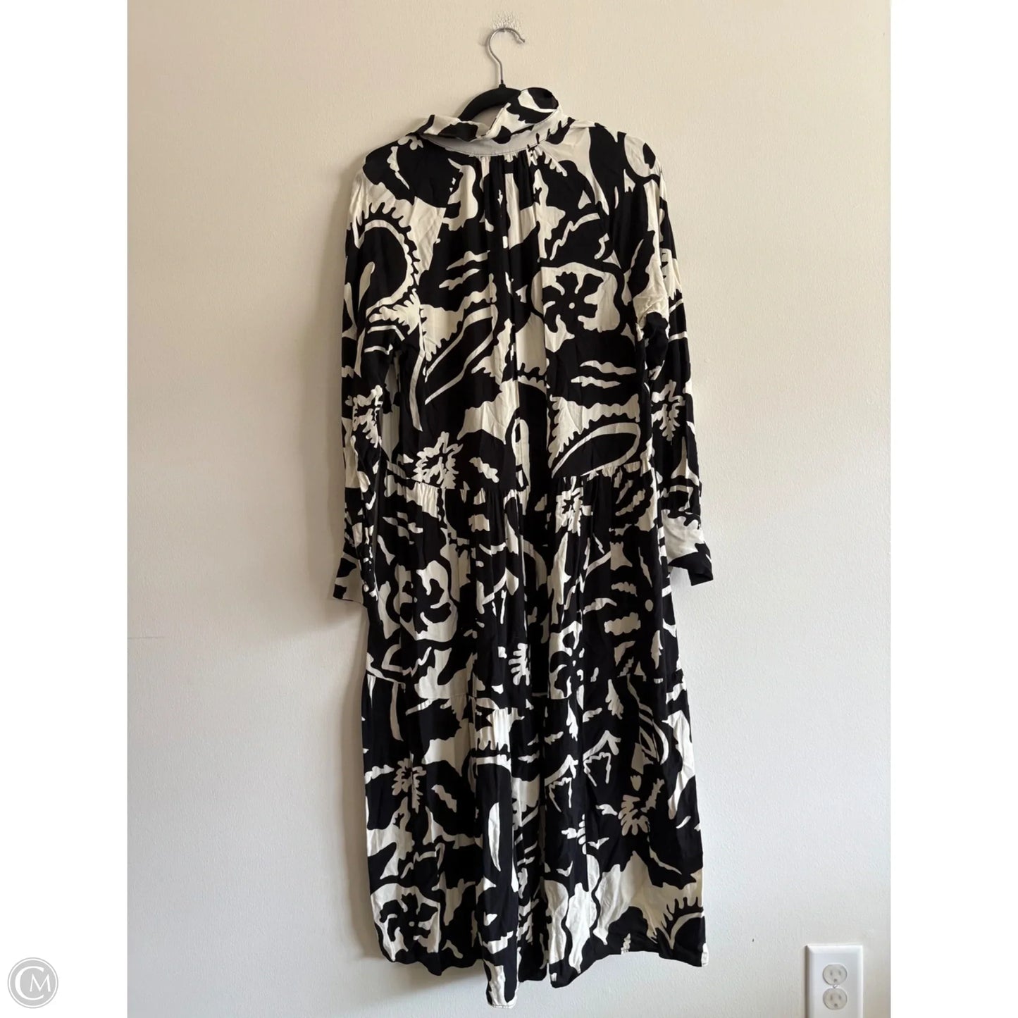 Dress Casual Maxi By H&m In Black & Cream, Size: S