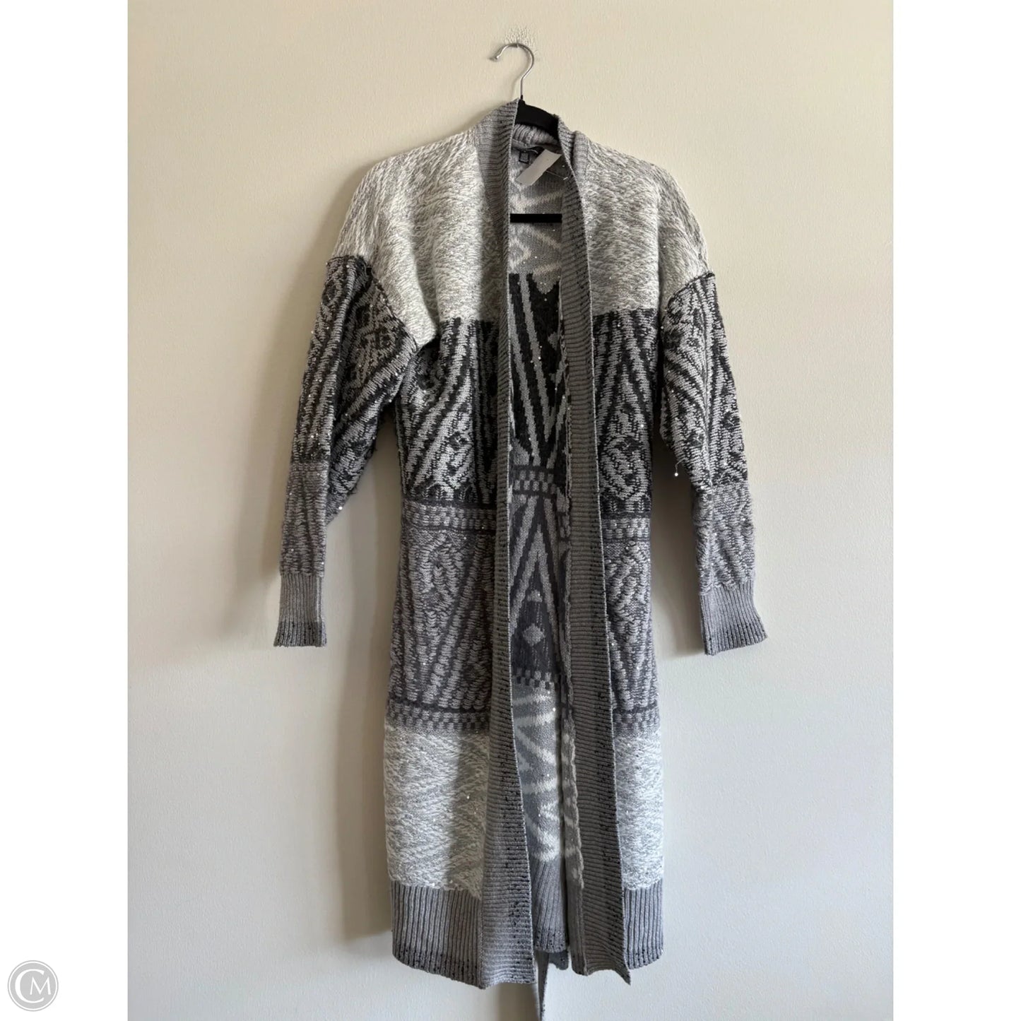 Sweater Cardigan By White House Black Market In Silver, Size: L