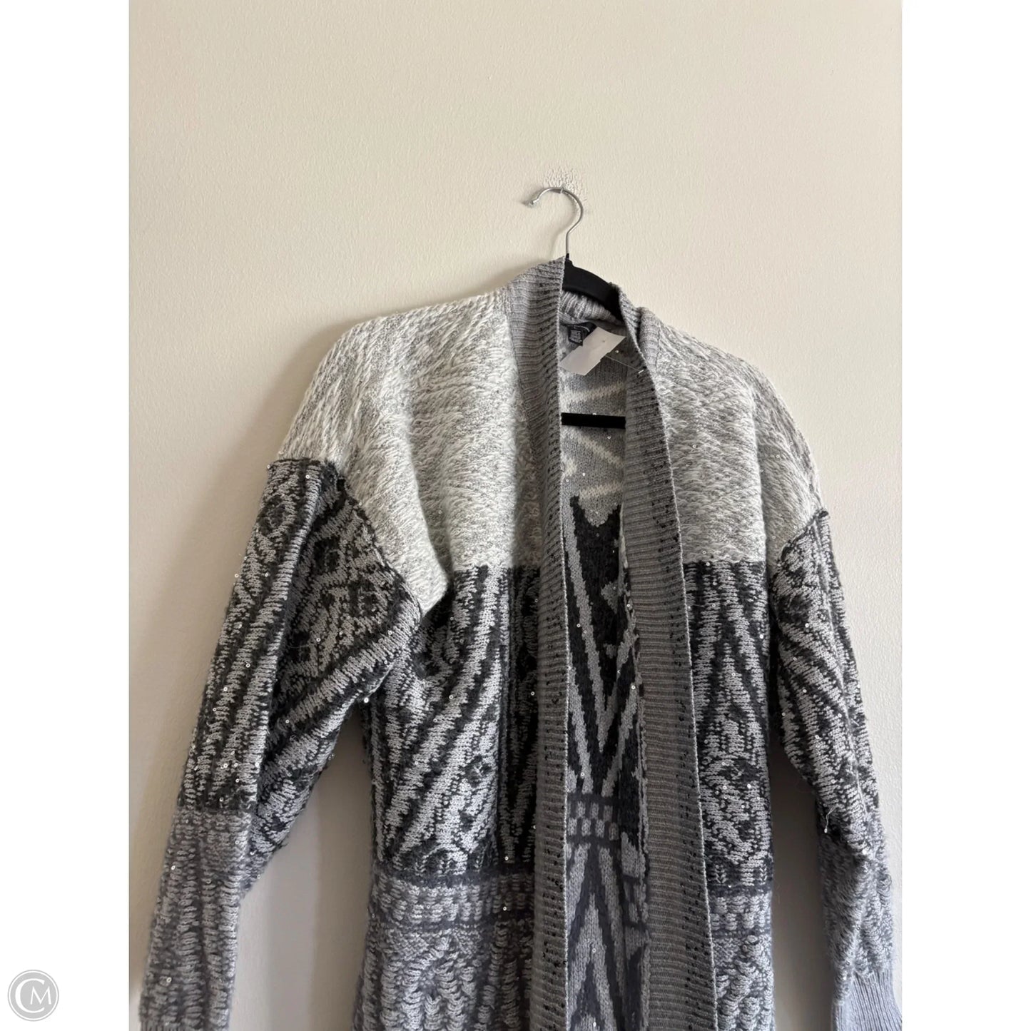 Sweater Cardigan By White House Black Market In Silver, Size: L