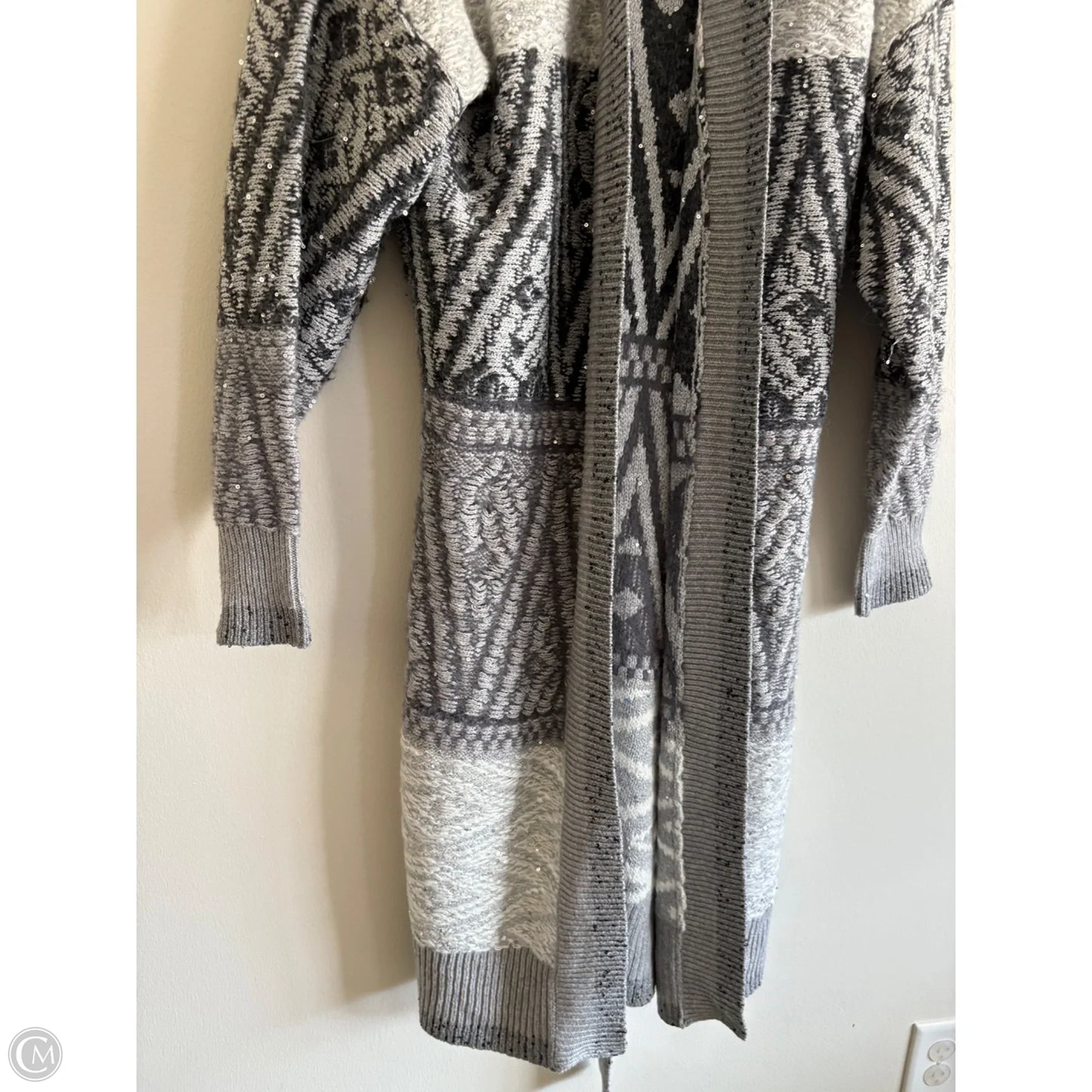 Sweater Cardigan By White House Black Market In Silver, Size: L