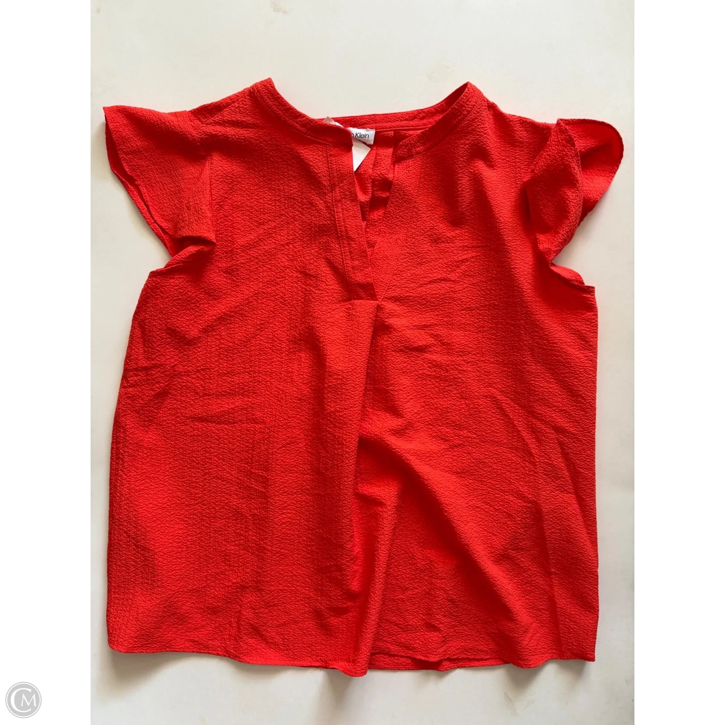 Top Short Sleeve By Calvin Klein In Orange, Size: Xl