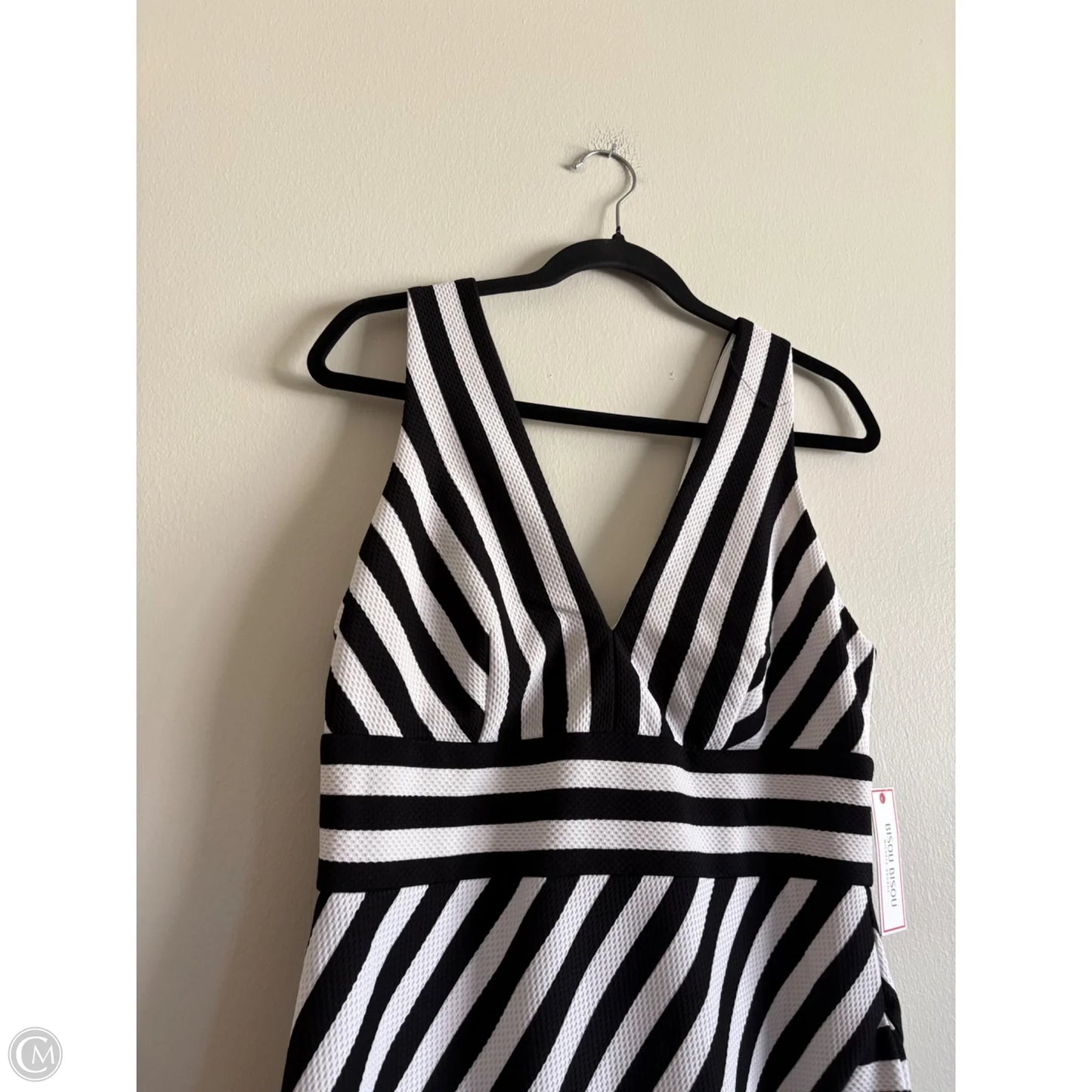 Dress Casual Midi By Bisou Bisou In Striped Pattern, Size: 12