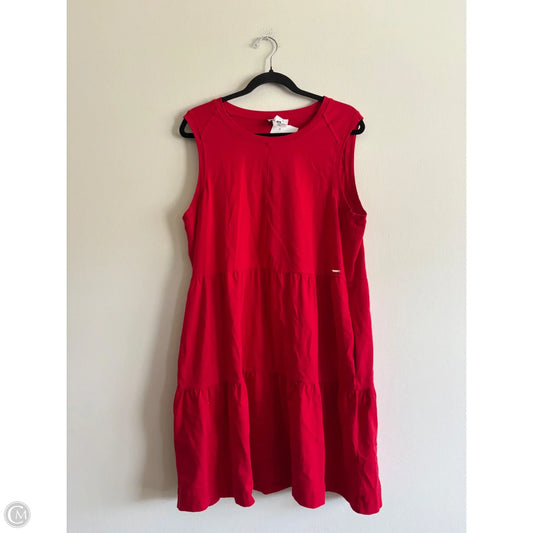 Dress Casual Midi By Dkny In Red, Size: L
