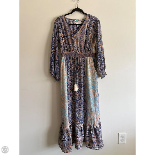Dress Casual Midi By Clothes Mentor In Blue, Size: L