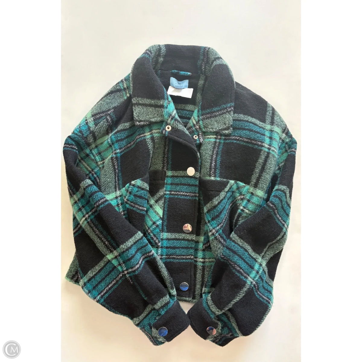 Jacket Fleece By Cece In Plaid Pattern, Size: Xl