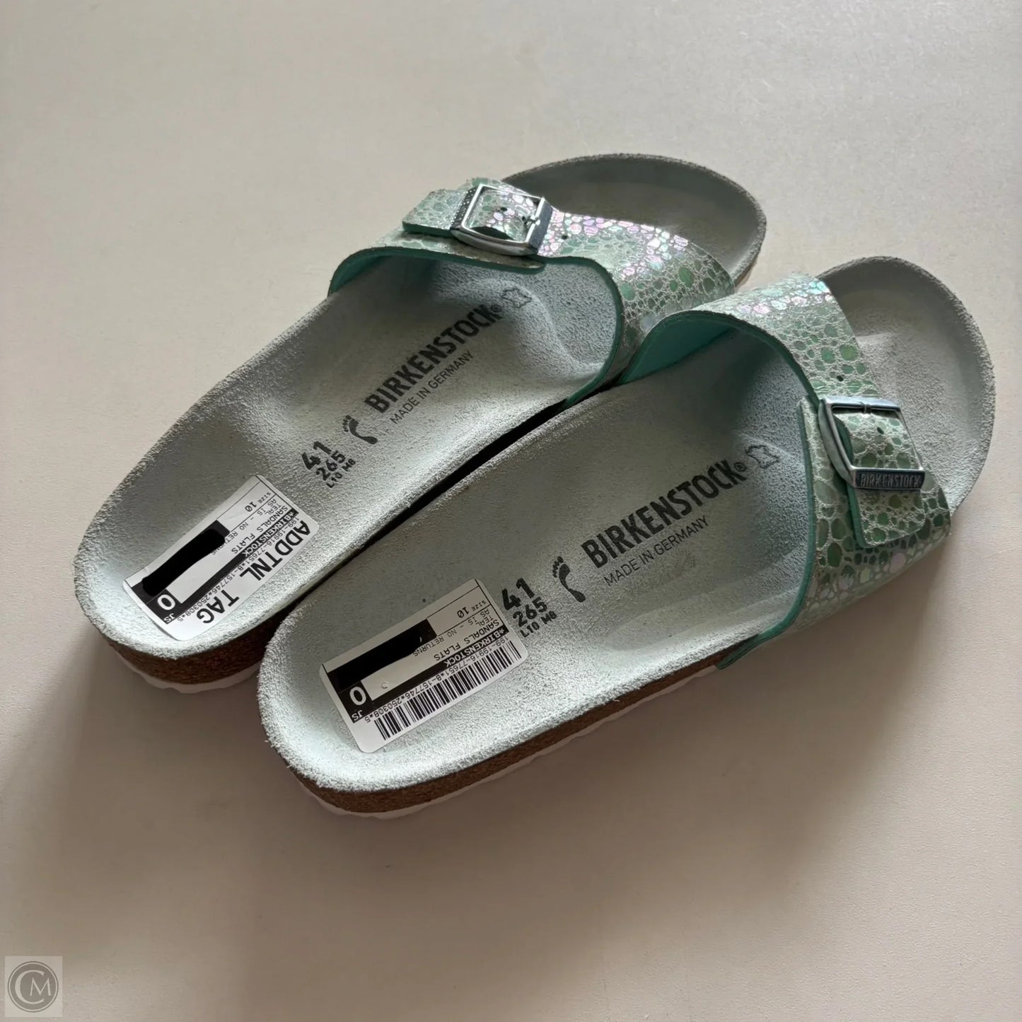 Sandals Flats By Birkenstock In Teal, Size: 10