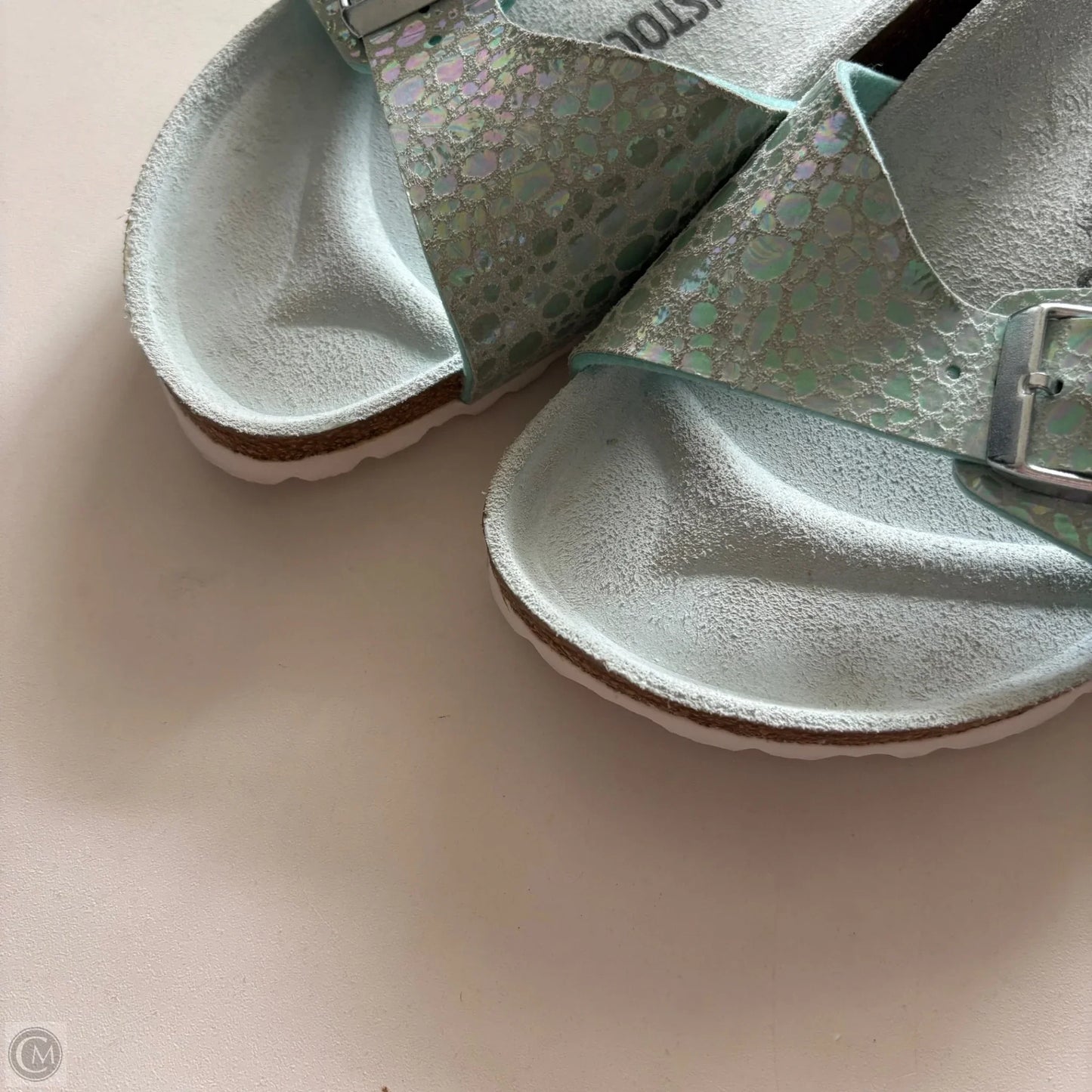 Sandals Flats By Birkenstock In Teal, Size: 10