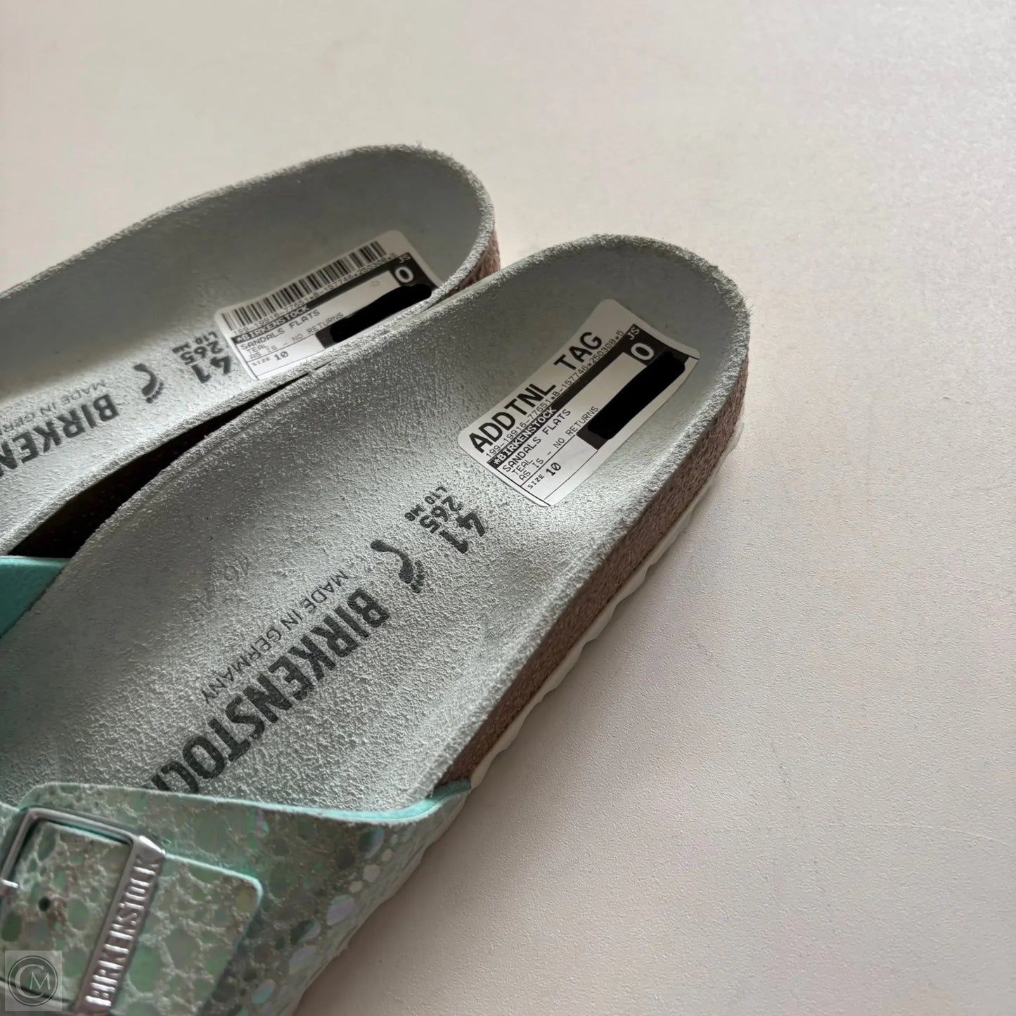 Sandals Flats By Birkenstock In Teal, Size: 10