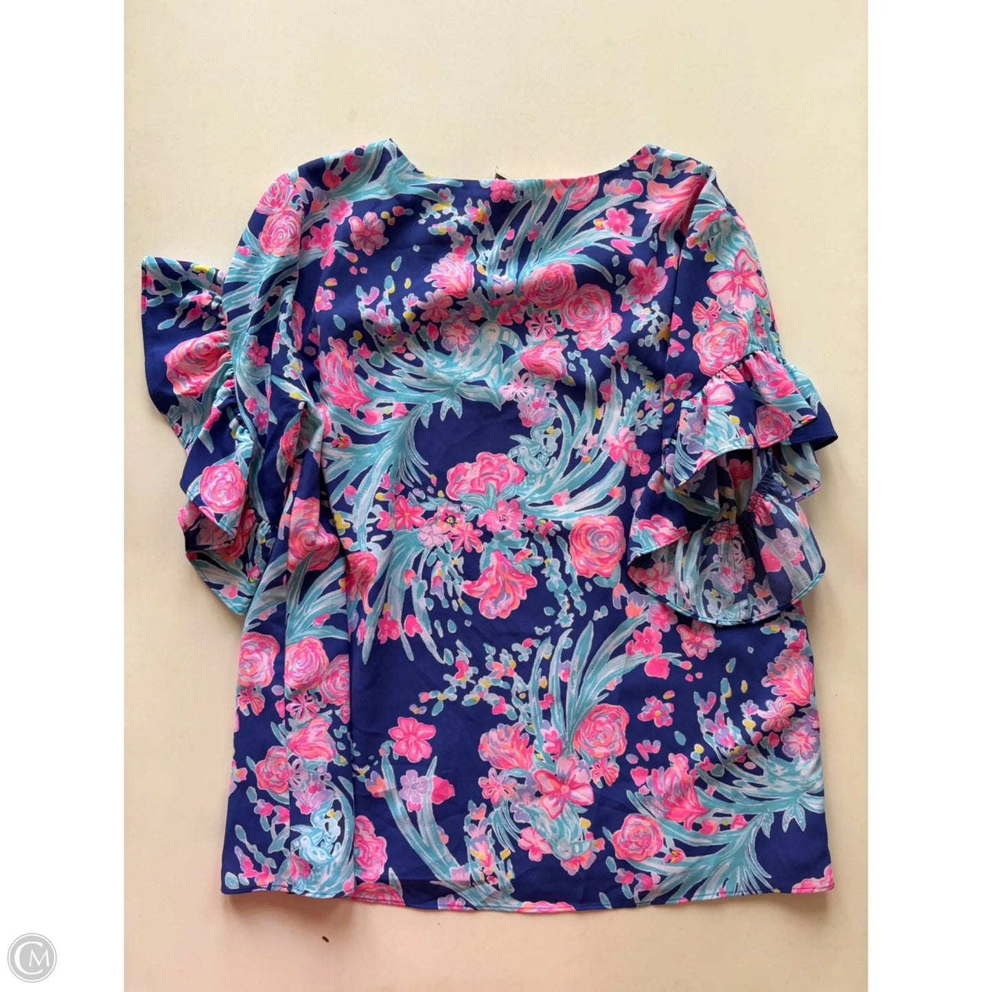 Top Short Sleeve Designer By Lilly Pulitzer In Blue, Size: Xs