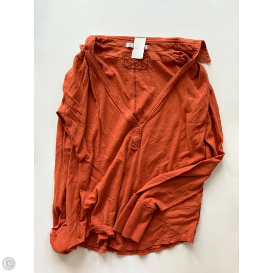 Blouse Long Sleeve By Free People In Orange, Size: S