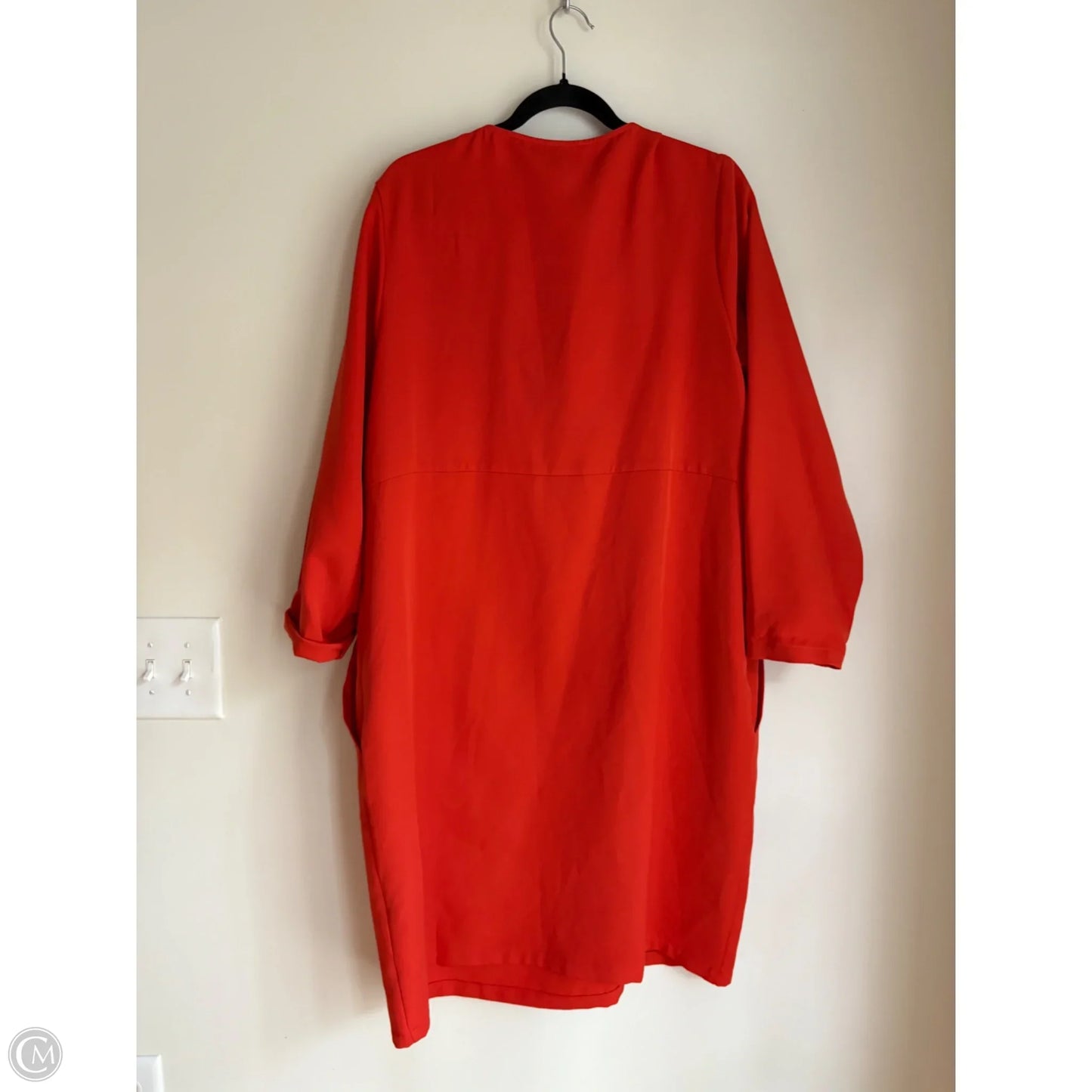 Dress Casual Midi By y of curve In Orange, Size: 1x