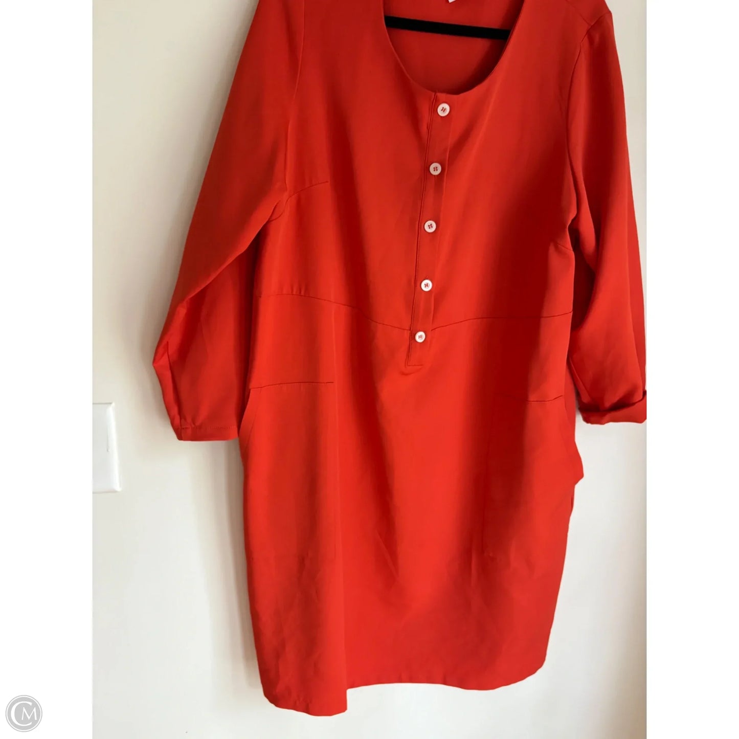 Dress Casual Midi By y of curve In Orange, Size: 1x