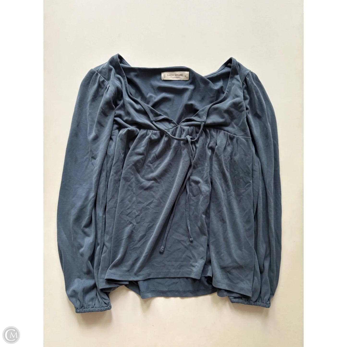 Blouse Long Sleeve By Lucky Brand In Blue, Size: Xs