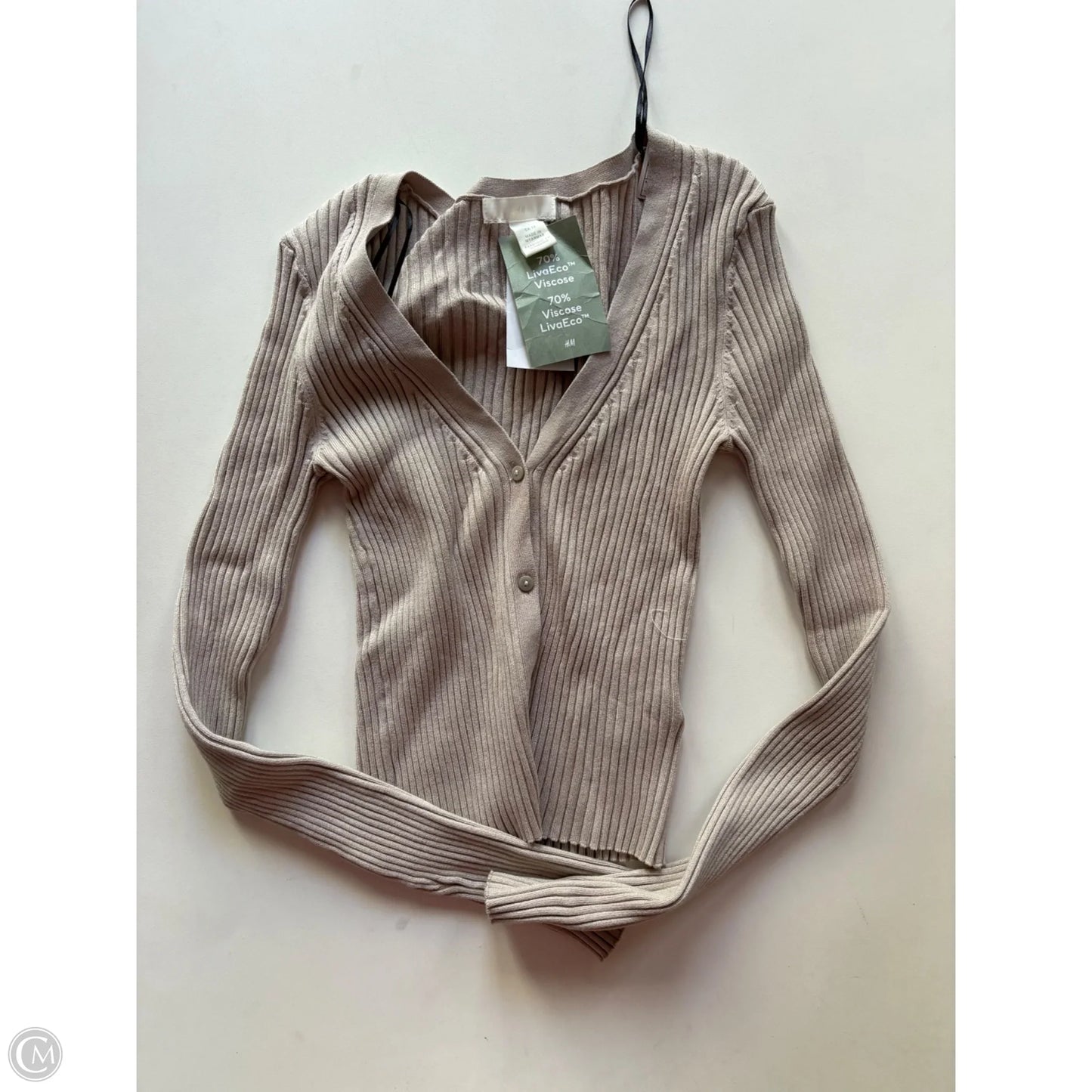 Blouse Long Sleeve By H&m In Tan, Size: Xs