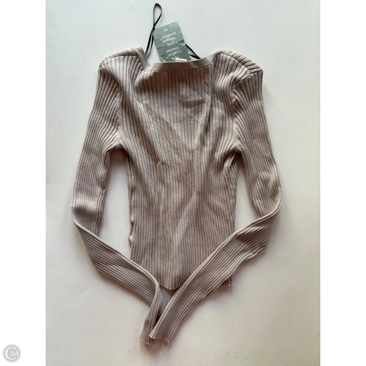 Blouse Long Sleeve By H&m In Tan, Size: Xs