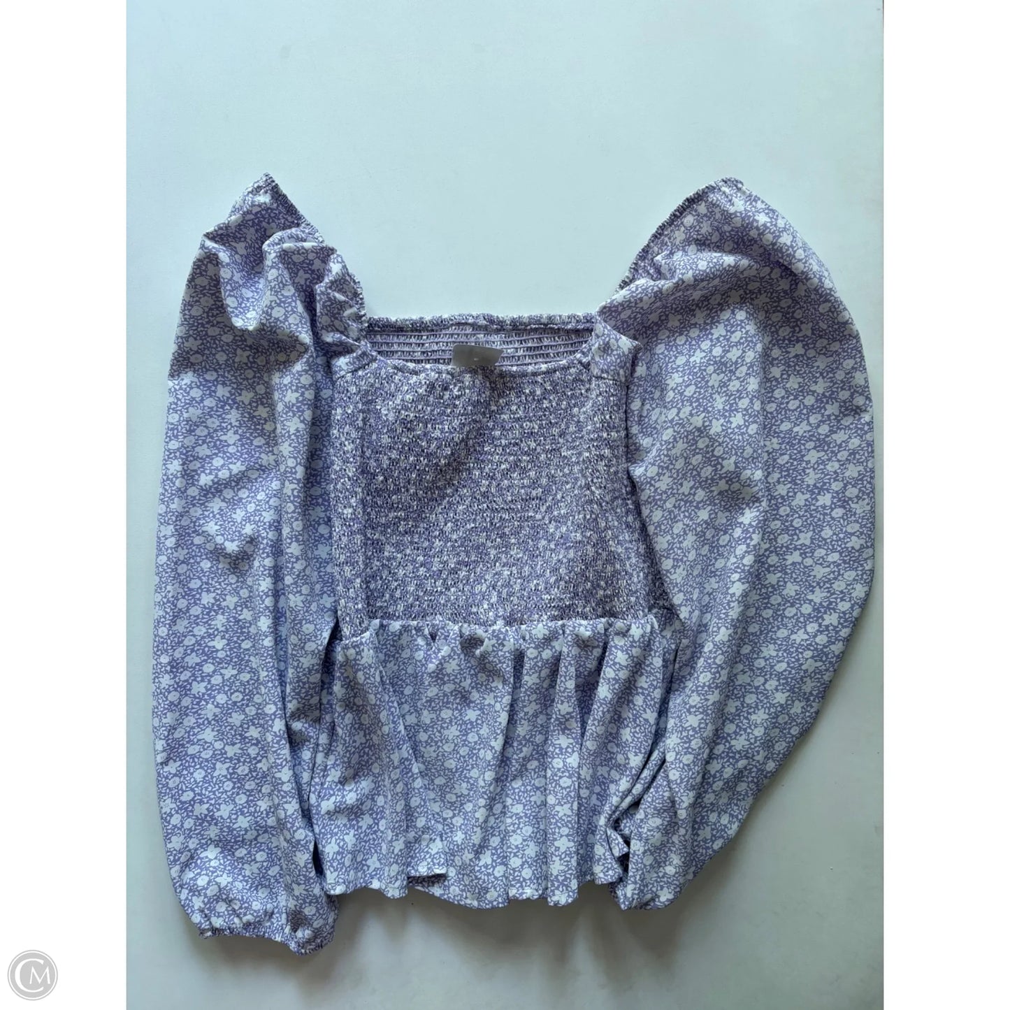 Blouse Long Sleeve By Entro In Purple, Size: L