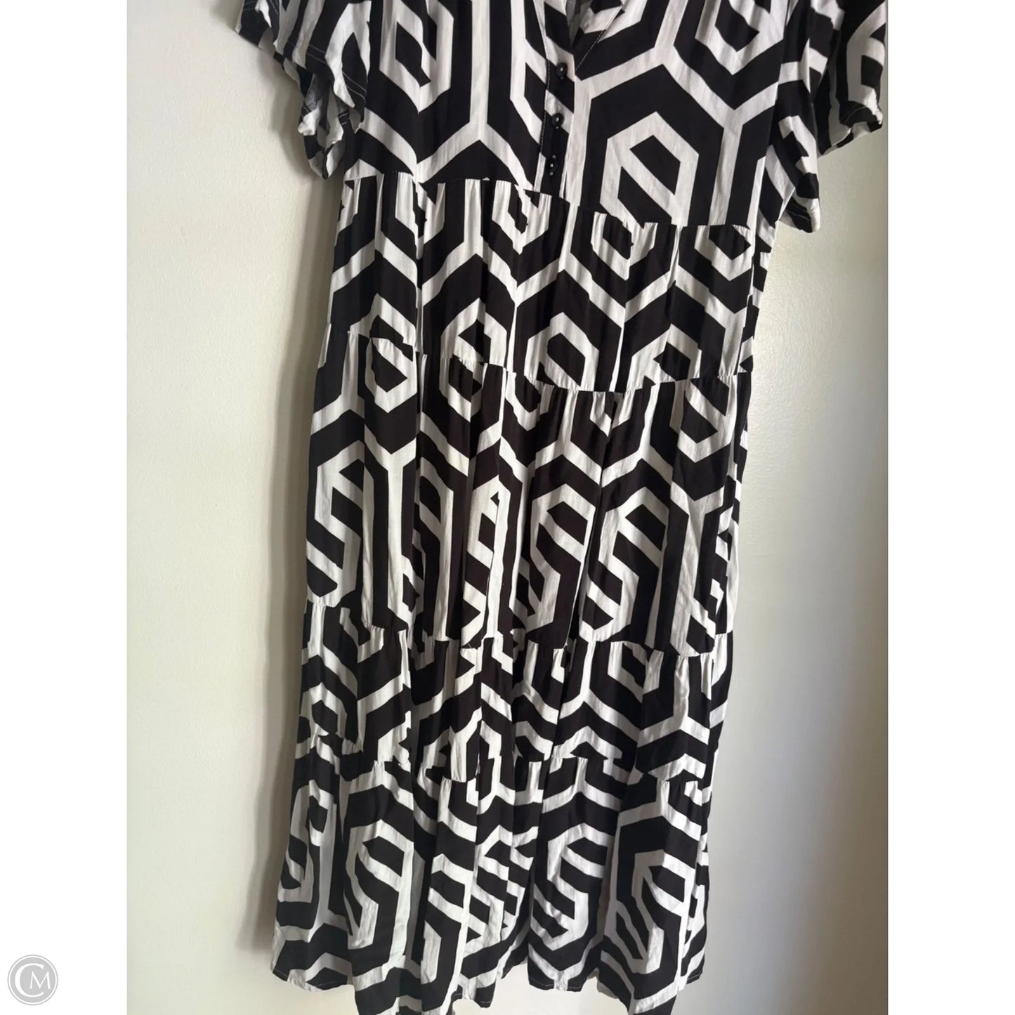 Dress Casual Midi By Umgee In Black & White, Size: M