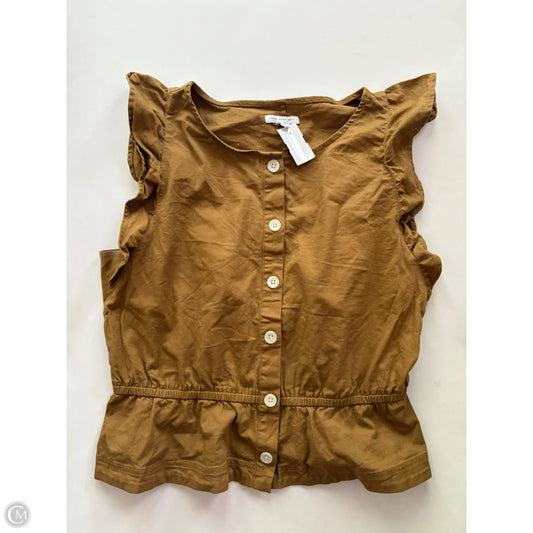 Blouse Sleeveless By Free Assembly In Brown, Size: Xxl