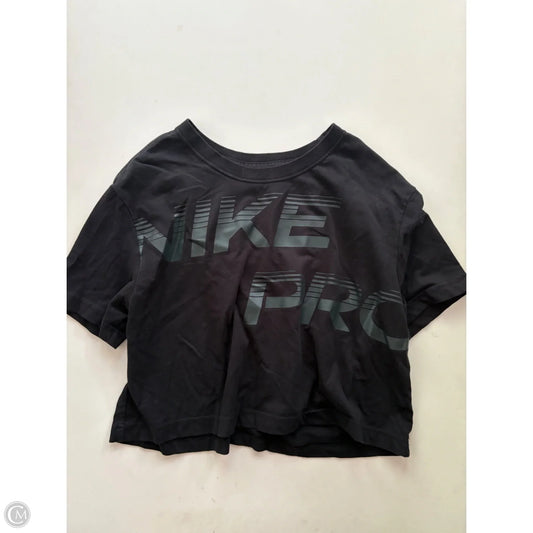 Athletic Top Short Sleeve By Nike In Black, Size: M