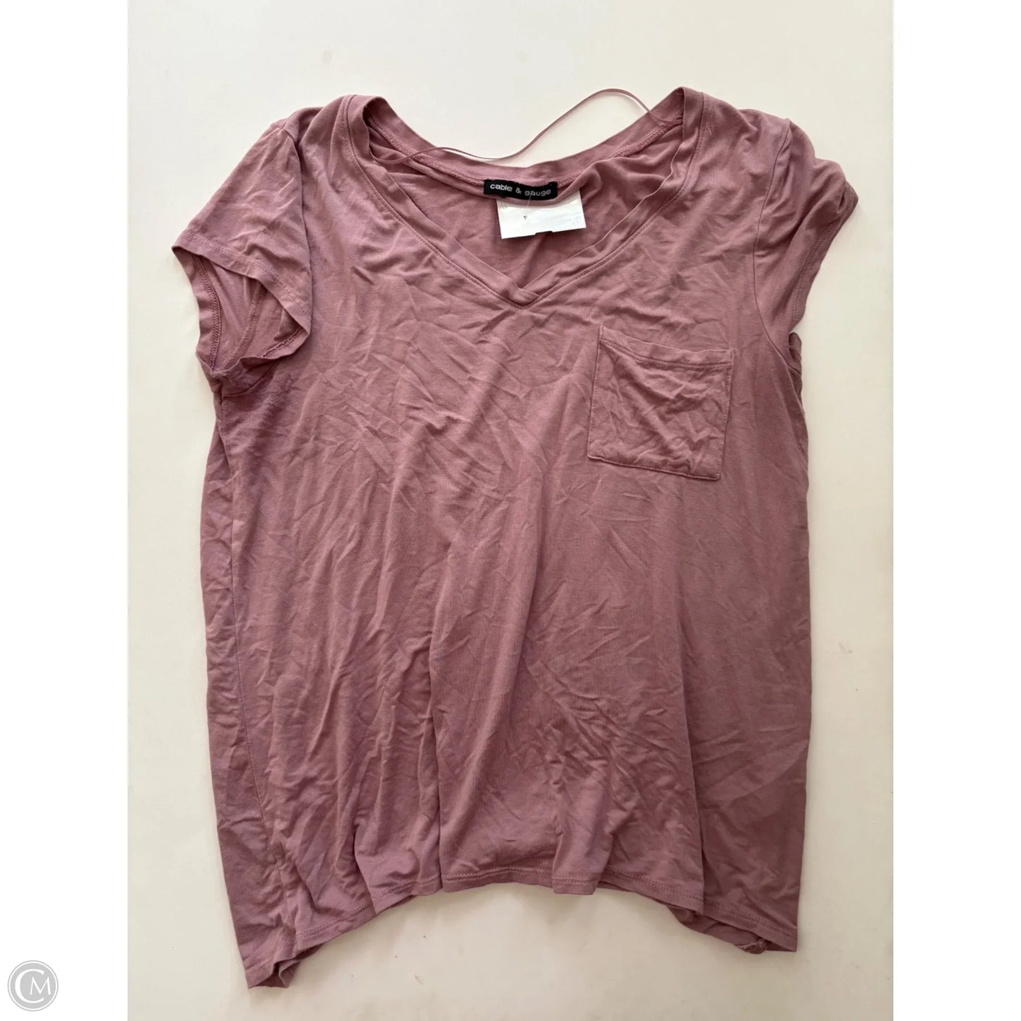 Top Short Sleeve By Cable And Gauge In Purple, Size: M