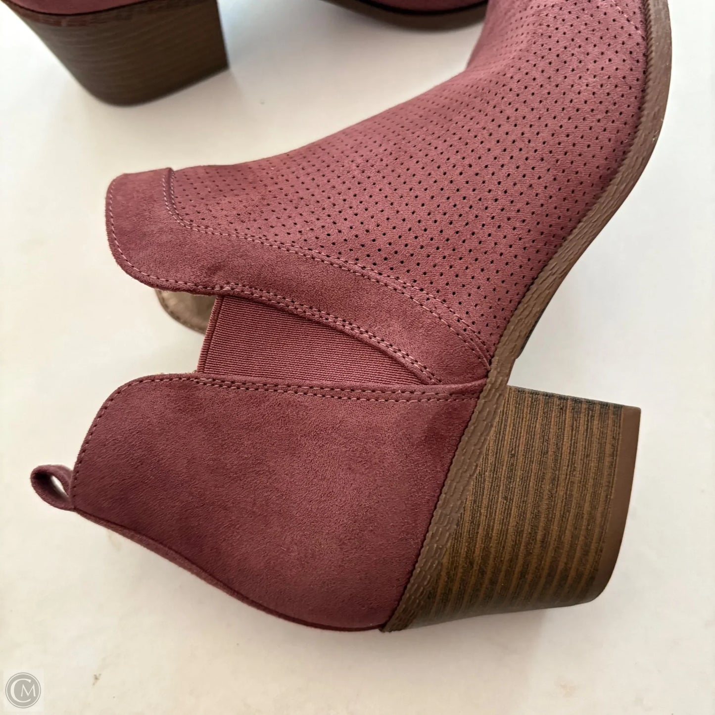 Boots Ankle Heels By Style And Co Collection Women In Maroon, Size: 8.5