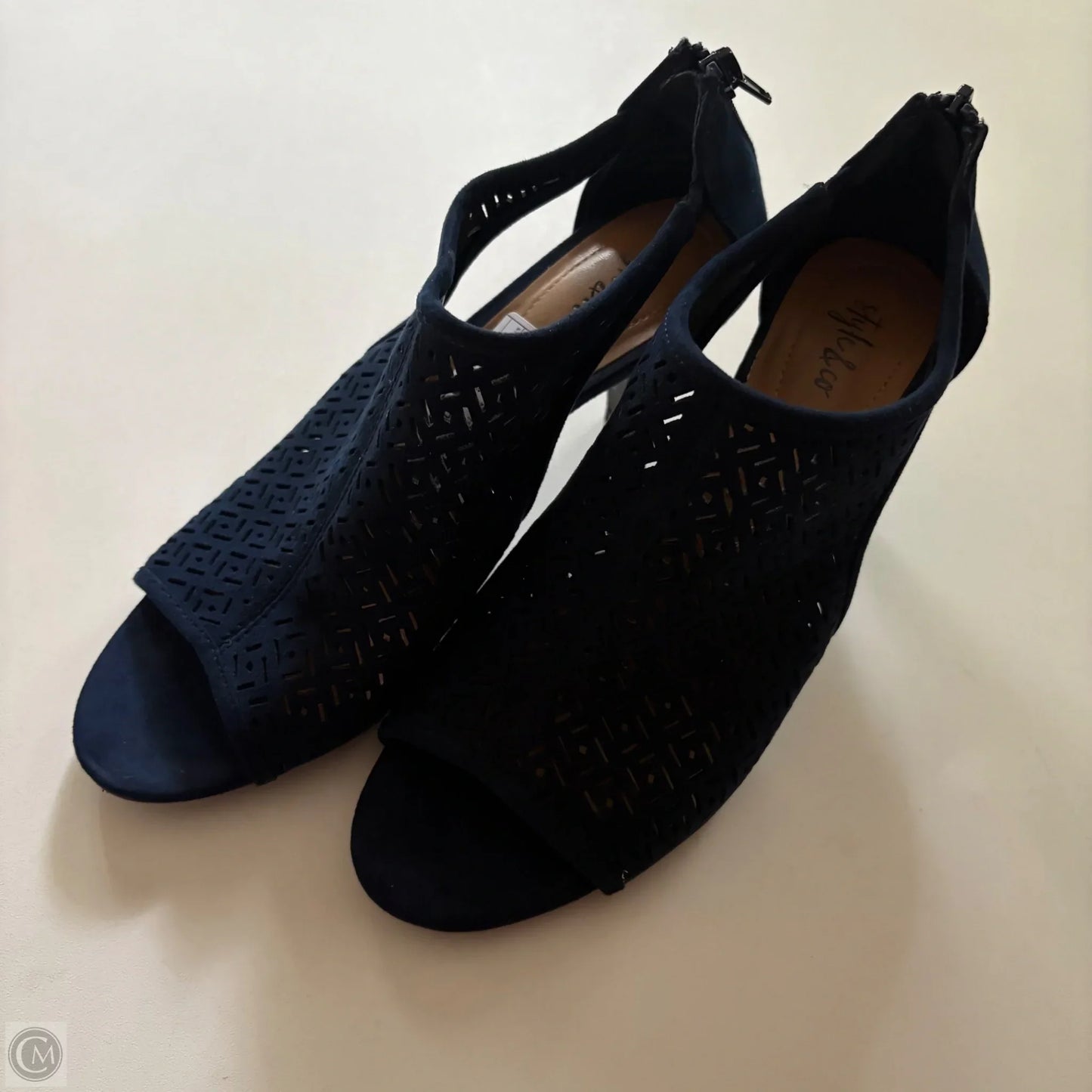 Sandals Heels Kitten By Life Stride In Blue, Size: 8