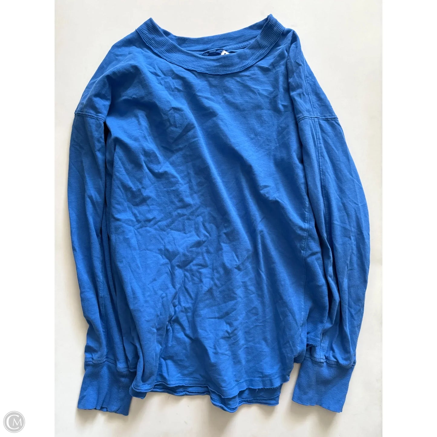 Blouse Long Sleeve By Aerie In Blue, Size: L