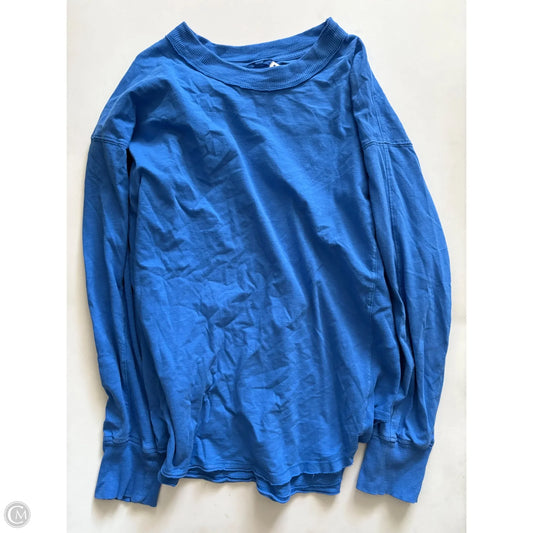 Blouse Long Sleeve By Aerie In Blue, Size: L