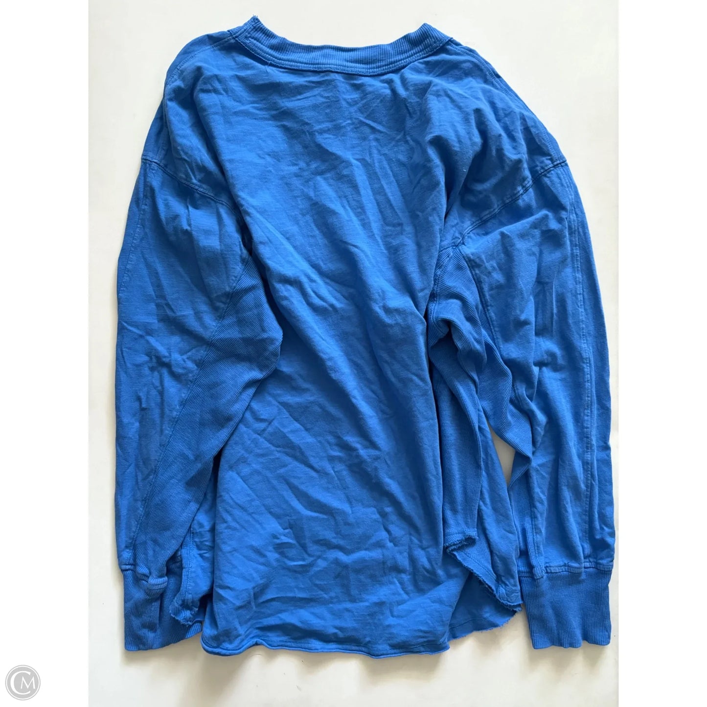 Blouse Long Sleeve By Aerie In Blue, Size: L
