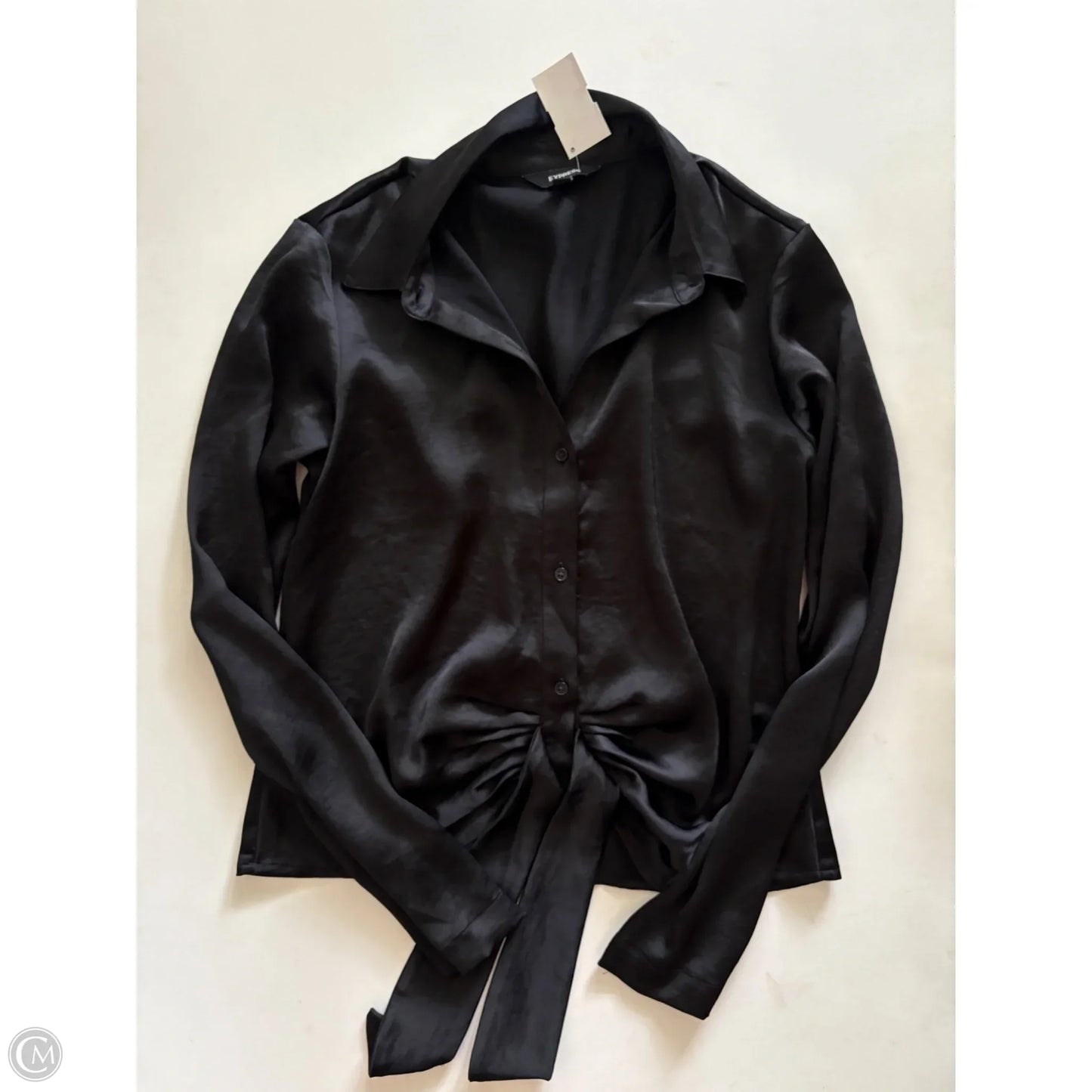 Blouse Long Sleeve By Express In Black, Size: S