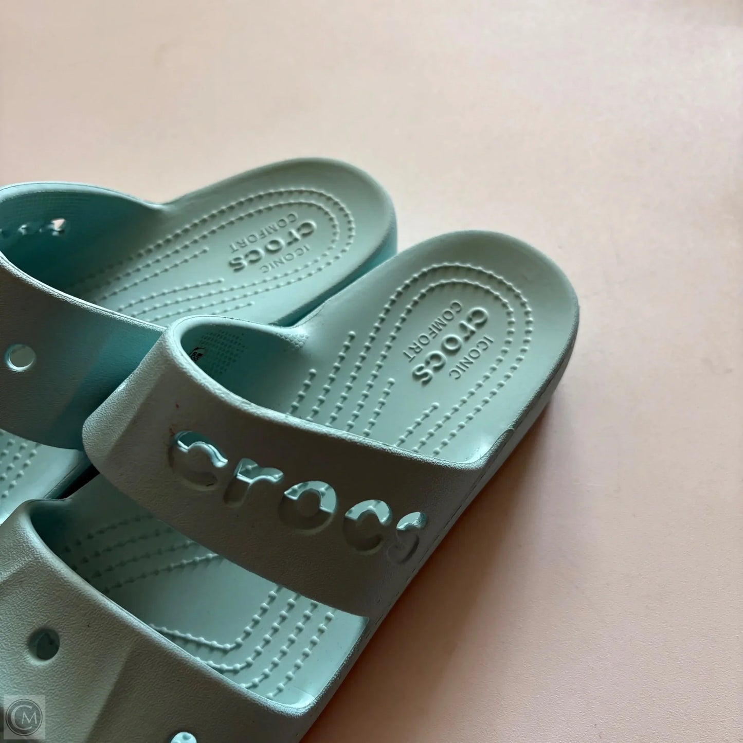 Sandals Flats By Crocs In Blue, Size: 8