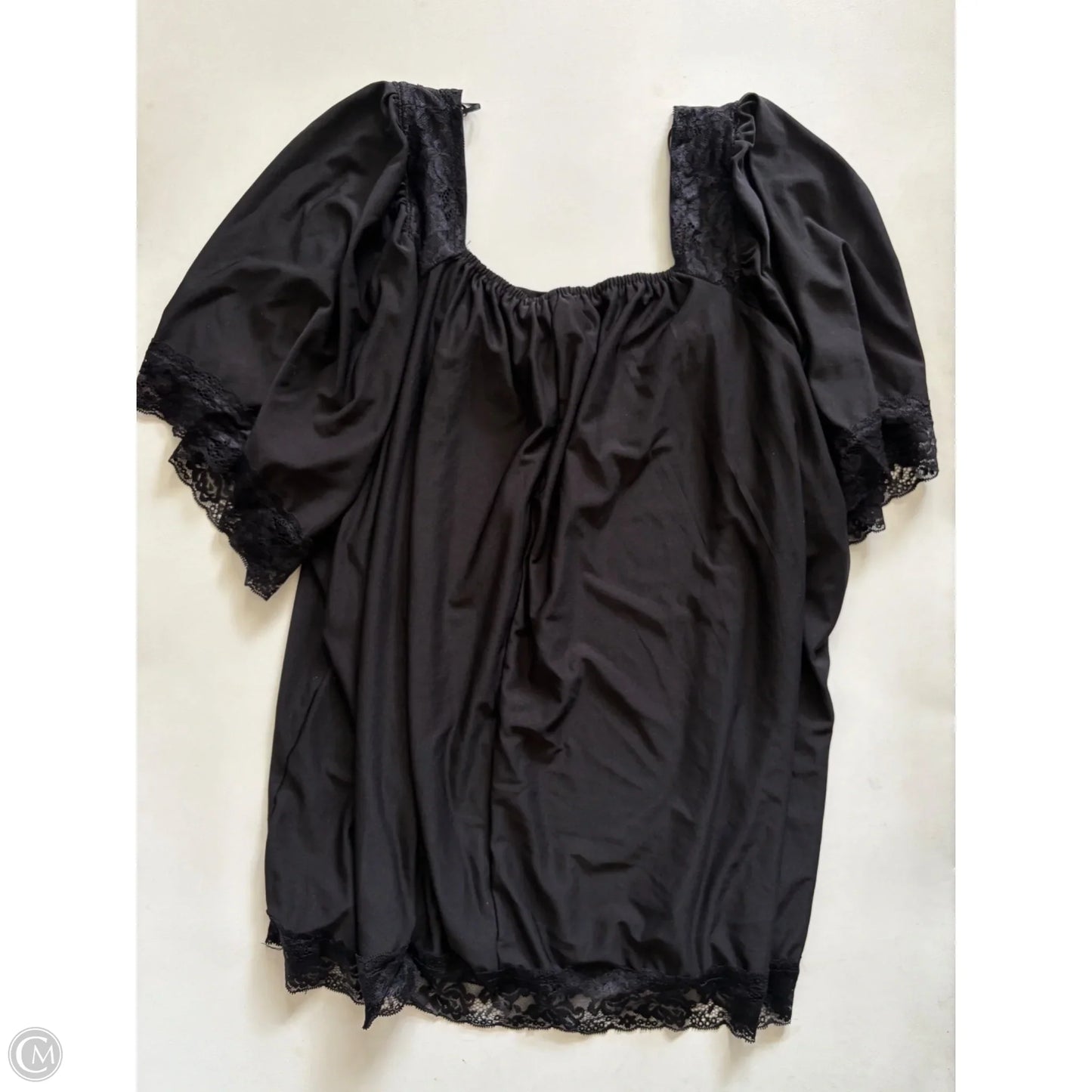 Blouse Short Sleeve By Sweet Rain In Black, Size: 1x