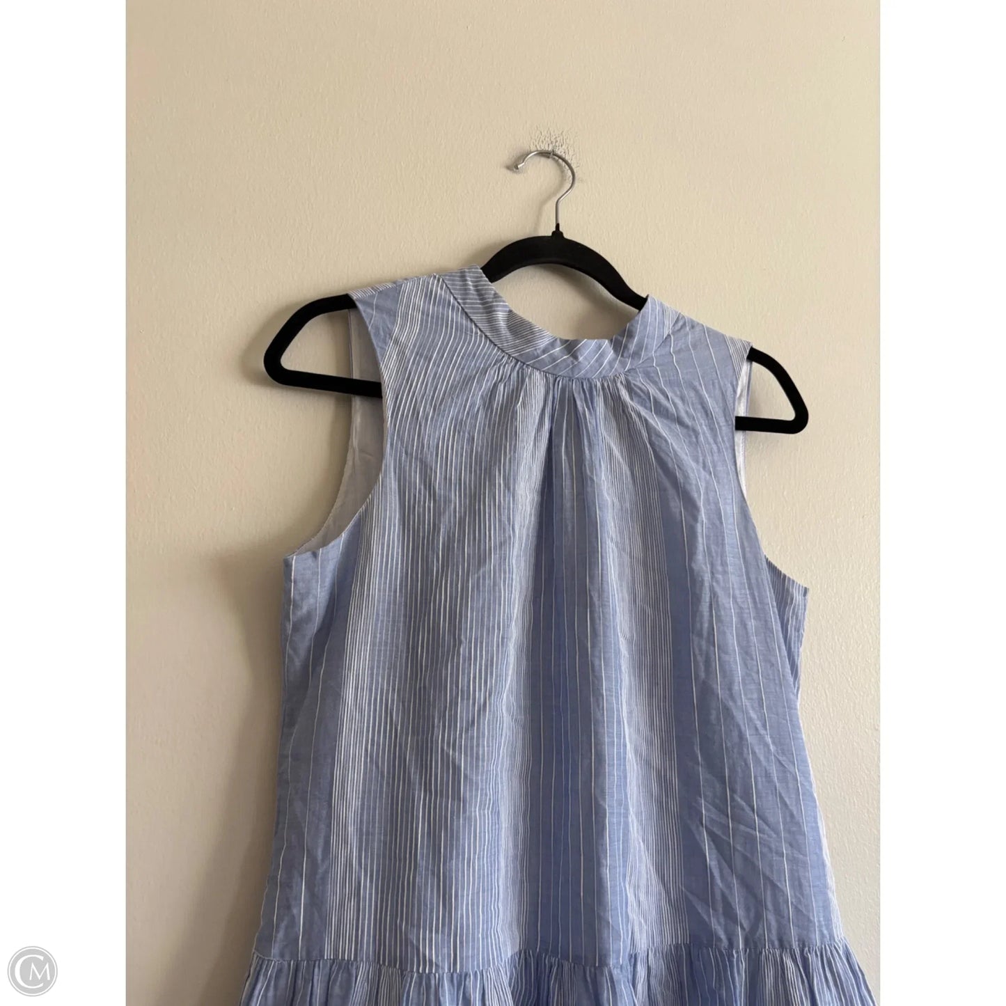 Dress Casual Midi By Calvin Klein In Striped Pattern, Size: 8