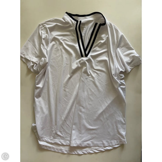 Athletic Top Short Sleeve By Tail In White, Size: Xxl