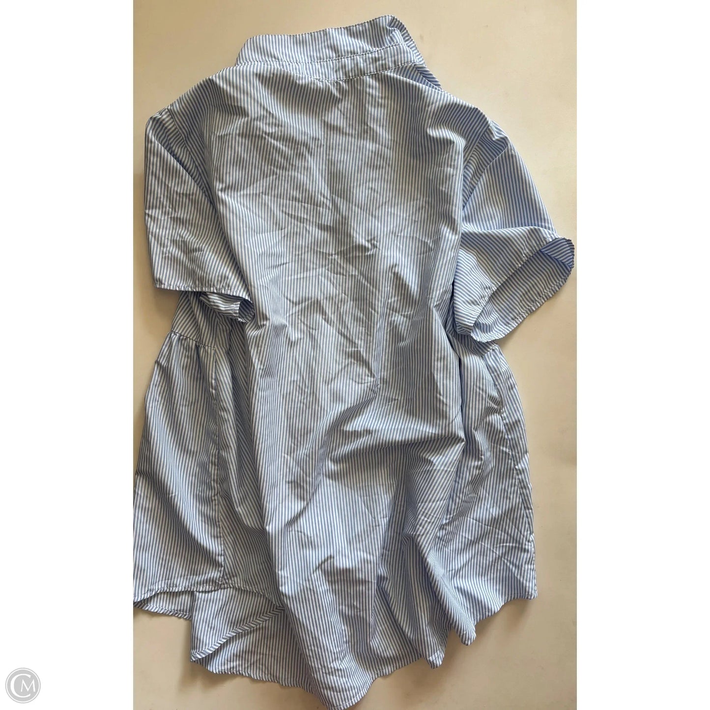 Top Short Sleeve By Emery Rose In Striped Pattern, Size: 2x