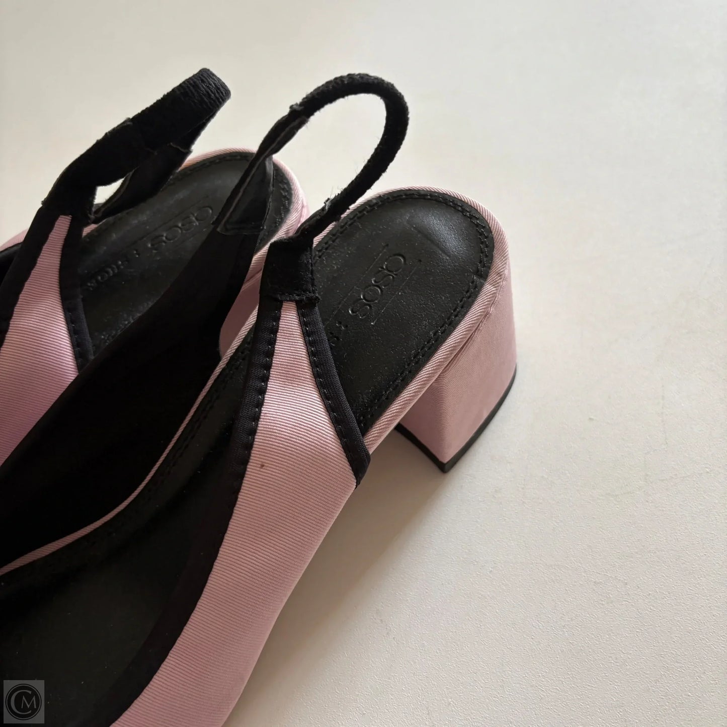 Shoes Heels Block By Asos In Black & Pink, Size: 10