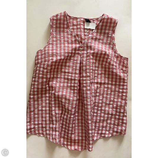Top Sleeveless By Emery Rose In Peach, Size: 1x