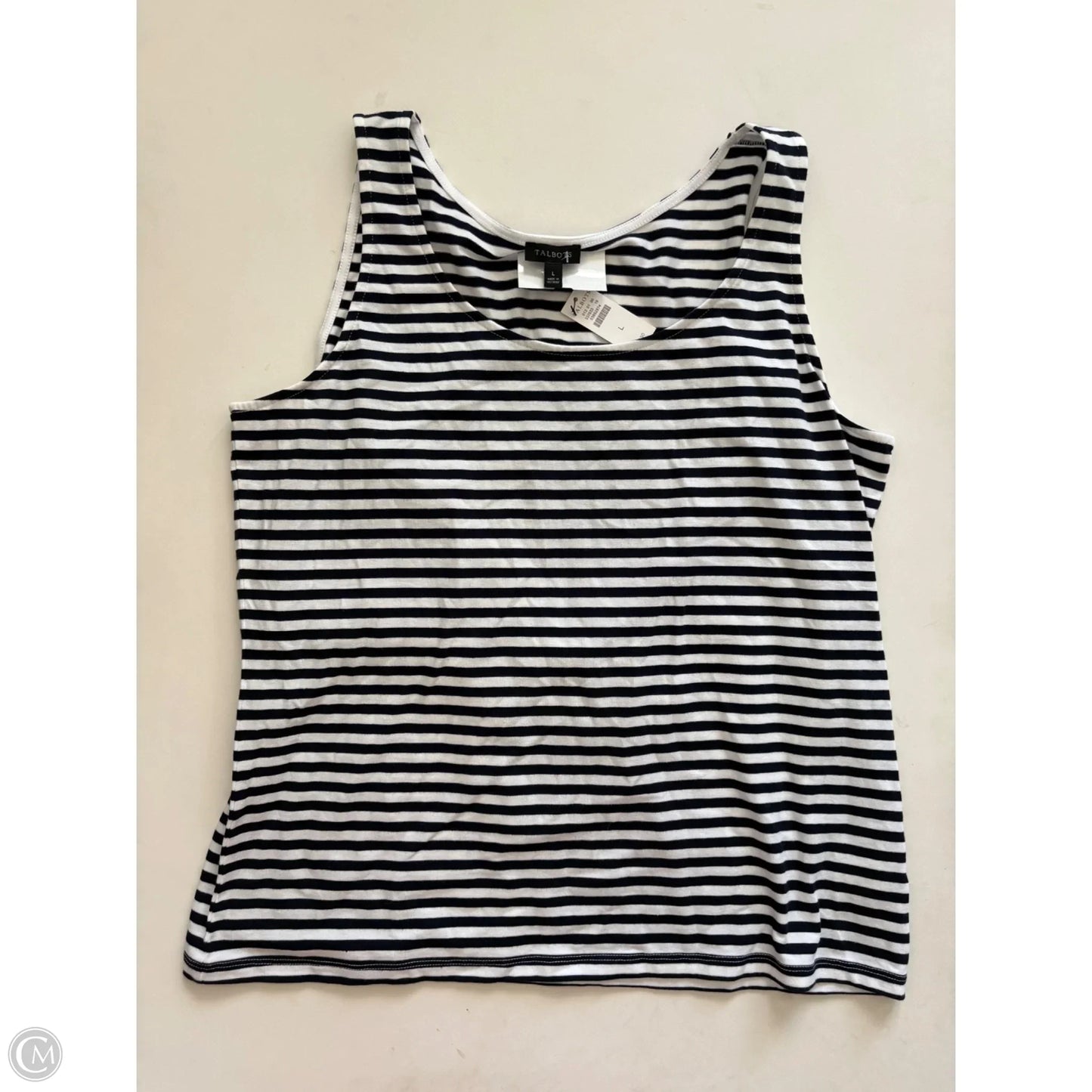 Top Sleeveless By Talbots In Striped Pattern, Size: L