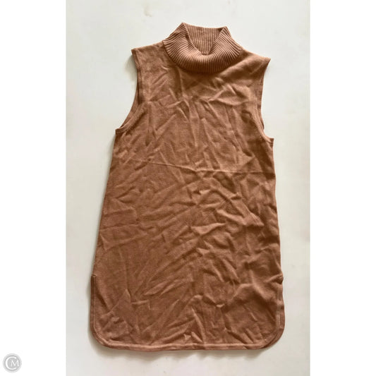 Sweater Short Sleeve By Joan Vass In Tan, Size: S