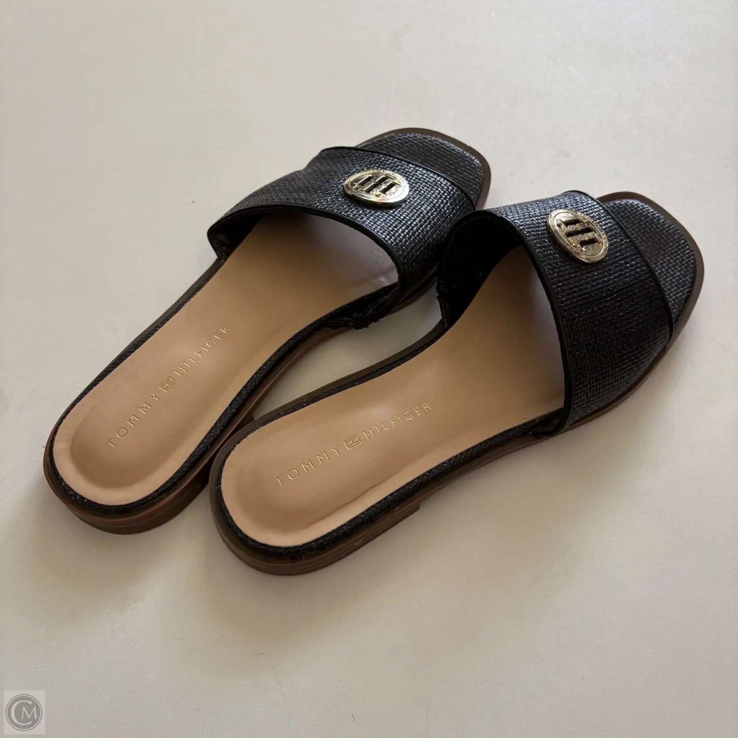 Sandals Flats By Tommy Hilfiger In Black, Size: 7.5
